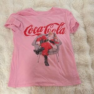 Coca Cola Kids Pink Santa T-Shirt